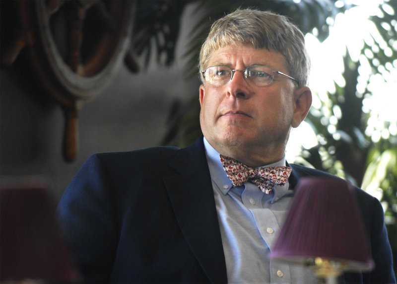 OUTDOORSMAN: Chandler Woodcock speaks to a group in Portland during his run for governor against John Baldacci in this 2006 photo.