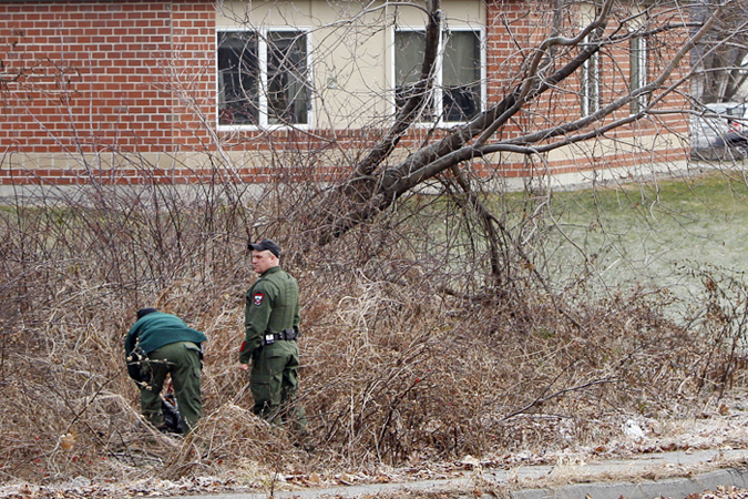 Wardens search a field for missing toddler Ayla Reynolds today in Waterville. The Maine Warden Service, the FBI and Maine State Police are assisting Waterville police in the search.