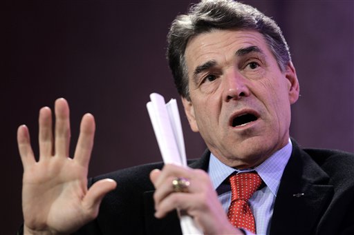 Texas Gov. Rick Perry speaks at the Personhood USA forum in Greenville, S.C., Wednesday, Jan. 18, 2012. (AP Photo/Paul Sancya)