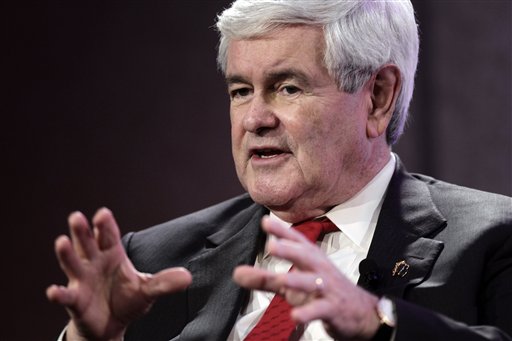 Republican presidential candidate and former House Speaker Newt Gingrich, speaks at the Personhood USA forum in Greenville, S.C., Wednesday, Jan. 18, 2012. (AP Photo/Paul Sancya)