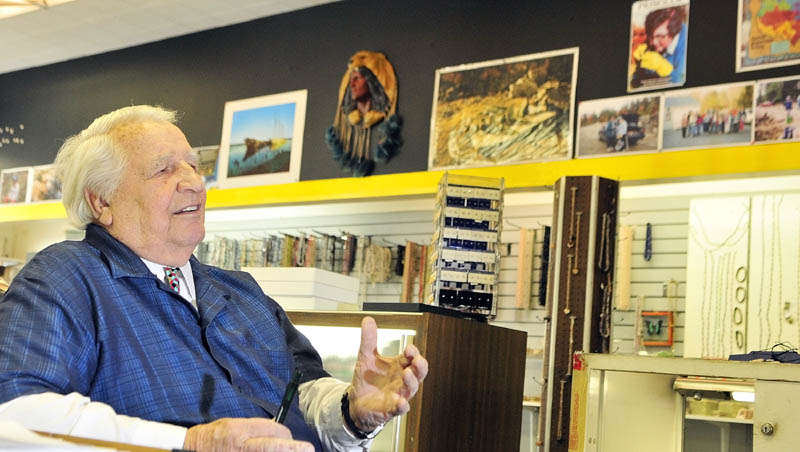 This November photo shows Levi “Sonny” Chavarie, owner of Sonny’s Museum and Mineral Shop, in the shop on Water Street in downtown Augusta.