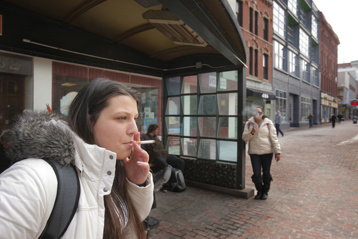 Victoria Patriotti, 19, says she doesn't throw her cigarette butts on the ground when she's done smoking, but throws them in the trash or puts them in her pocket instead.