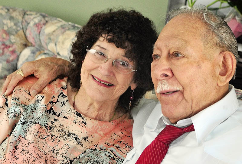 Evelyn White, left, and Don Lucero decided to get married on Valentine's Day after being together for 32 years. They started dating in 1980.