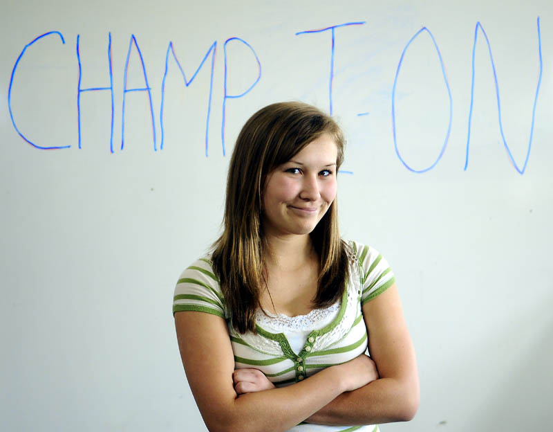 THE CHAMP: Jefferson Village School student Michaela Sprague is representing Lincoln County at the state spelling bee.