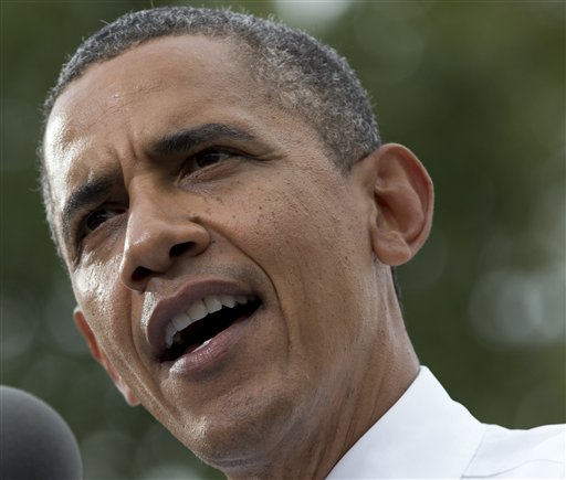 FILE - In this Sept. 17, 2012 file photo, President Barack Obama speaks at a campaign event in Columbus, Ohio. Both presidential campaigns are trying to take advantage of an unusual Iowa law that gives their supporters a major say in determining where ballots can be cast before the election. Iowa�s law allows anyone who gets the signatures of 100 county voters to choose a specific voting place in that county. Before early voting begins Thursday, volunteers for both campaigns turned in a batch of petitions last week calling for voting at locations most convenient to their voters. (AP Photo/Carolyn Kaster, File)