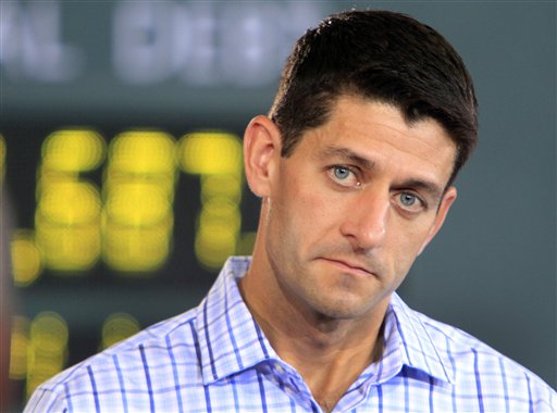 Republican vice presidential candidate Rep. Paul Ryan, R-Wis., listens to a question during a campaign stop Tuesday in Dover, N.H.