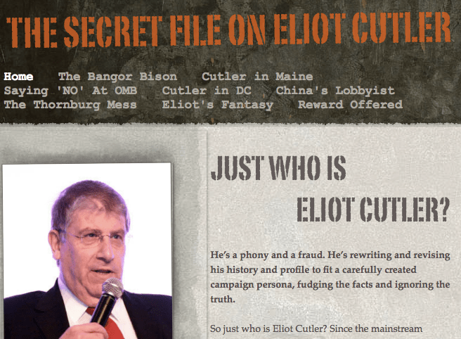 A screen shot of TheCutlerFiles.org.