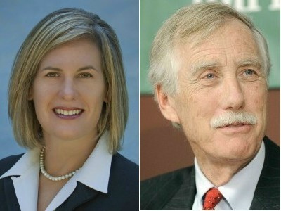 Cynthia Dill and Angus King