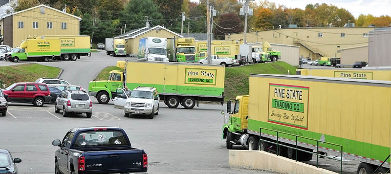 Staff photo by Joe Phelan Pine State Trading Company and the Maine Beverage Company offices are located at corner of State Street and Ellis Avenue in Augusta.