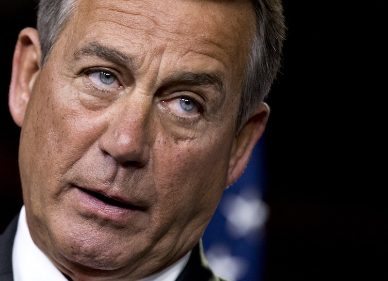 This Nov. 29, 2012 file photo shows House Speaker John Boehner of Ohio speaking to reporters on Capitol Hill in Washington. Americans are living longer, and Republicans are proposing to raise the Medicare eligibility age as part of a deal to reduce the government's huge deficits. But what sounds like a common-sense sacrifice for an aging society that's facing tight budgets could have some surprising consequences, including higher premiums for people on Medicare. (AP Photo/J. Scott Applewhite, File)