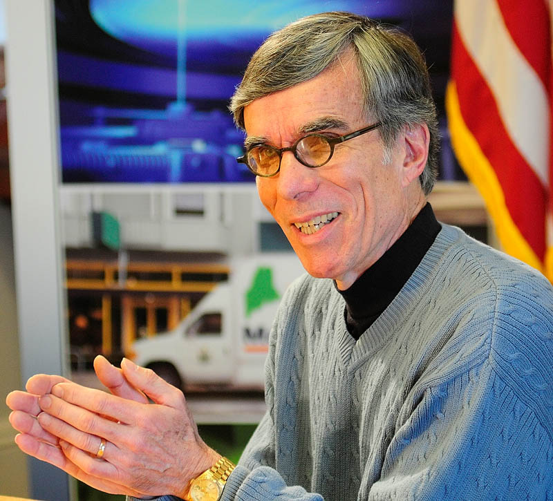 Gerald T. Reid, director of the Bureau of Alcoholic Beverages and Lottery Operations, answers questions during a news conference on Friday at the State House in Augusta.