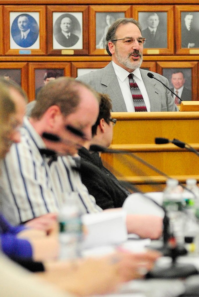 Augusta Superintendent of Schools James Anastasio presents the budget Thursday during a joint meeting of Augusta's city council and board of education at City Center.