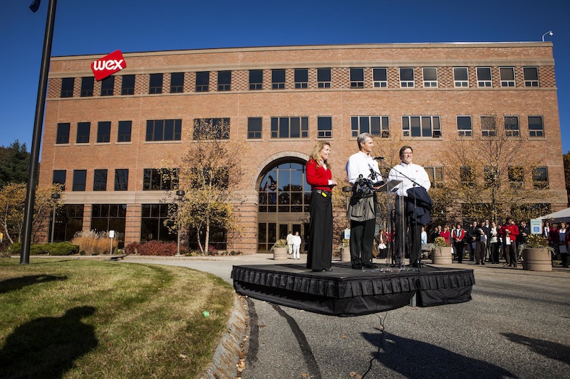 In this Oct. 25, 2012, photo are, from left, Melissa Smith, president, WEX Inc.; Michael E. Dubyak, WEX chairman and CEO; and David Maxsimic, president WEX International.