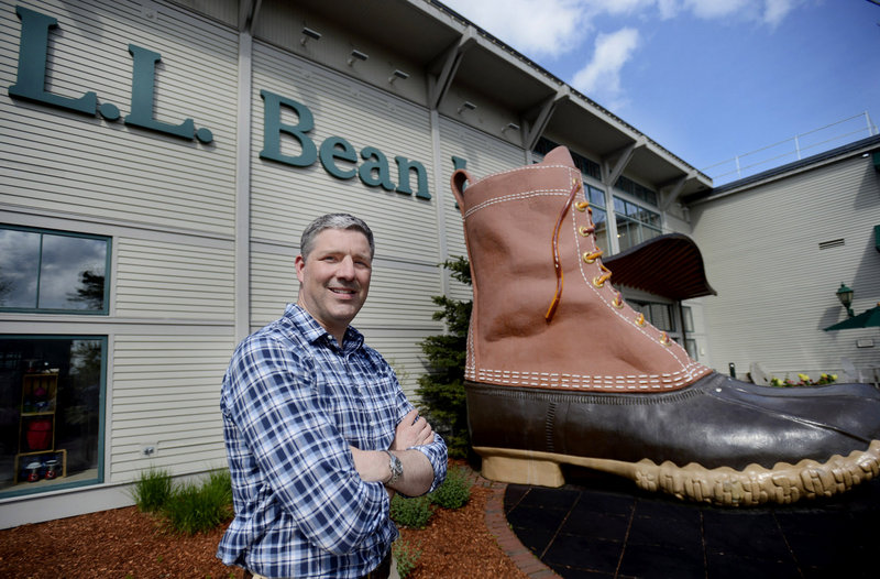 Shawn Gorman, the new chairman of L.L. Bean, poses at the flagship store in Freeport on Monday, May 20, 2013.