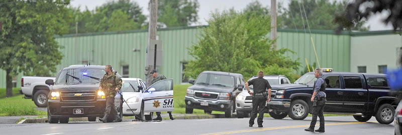 Authorities from the Maine State Police, Winslow Police Department, Waterville Police Department and Kennebec Sheriff's Office responded to a robbery reported at the Bangor Savings Bank in China Road in Winslow Friday.