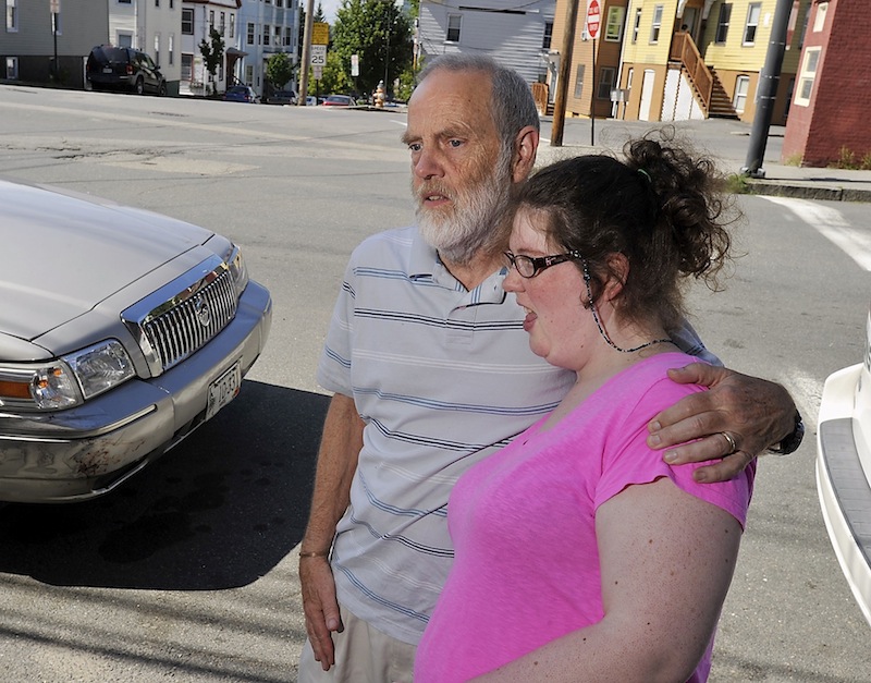 Rebecca Lee gets a ride home from her father from the Goodwill Neurorehab Services at Bayside after her regular MaineCare-funded ride failed to show because of a "medical emergency" on Wednesday, Aug. 7, 2013.