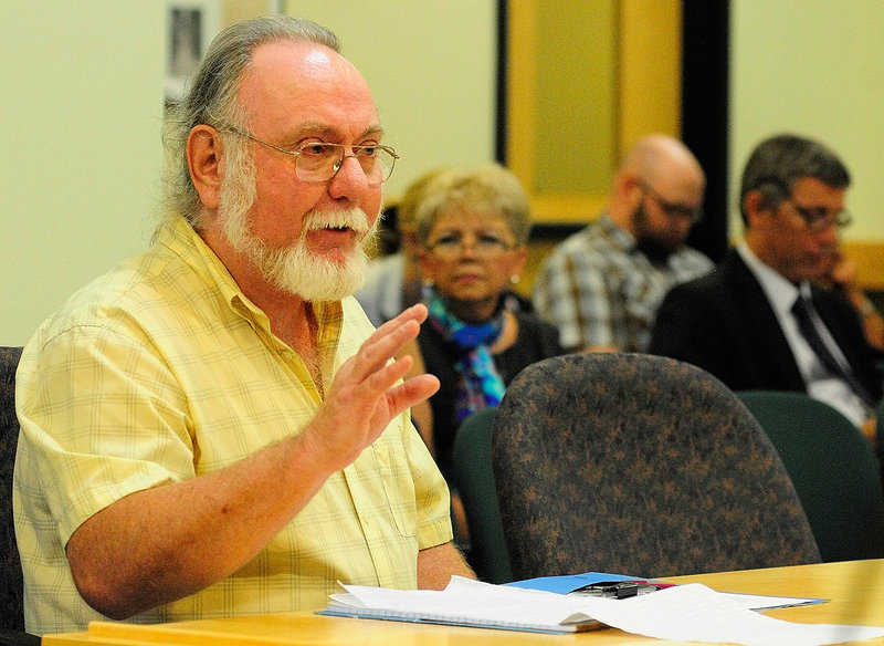 Jim Betts, a retired state Department of Labor employee, testifies during Thursday’s hearing.