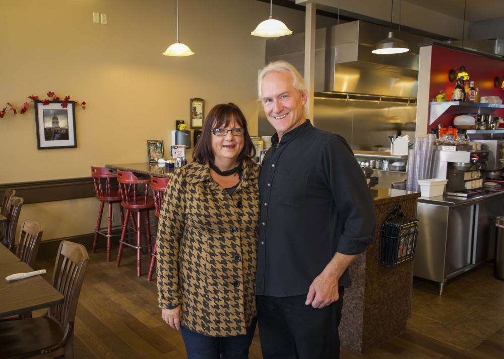 CHAMBER WINNERS: Kim and Mike Meservey, owners of Downtown Diner, are the winners of a President’s Award from the Kennebec Valley Chamber of Commerce.