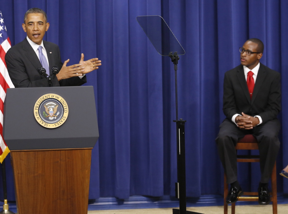 President Obama speaks at the White House in Washington on January 16. As he prepares to deliver his State of the Union address, the White House is de-emphasizing language that is seen by some as exploiting the gap between the haves and have-nots.