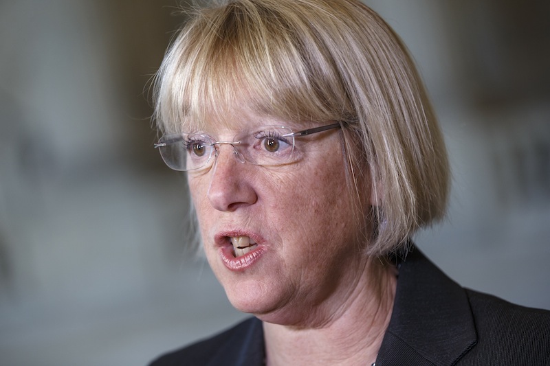 In this Dec. 18, 2013 file photo, Senate Budget Committee Chairwoman Patty Murray, D-Wash., during a television news interview on Capitol Hill in Washington. After weeks of secretive work, senior lawmakers on Capitol Hill are trying to put the finishing touches on a $1.1 trillion spending bill that would lay to rest last year's budget battles.