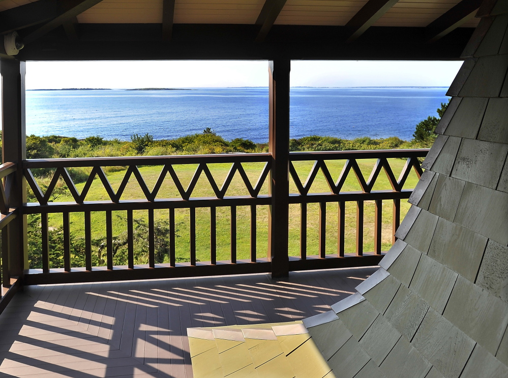 This land in front of Winslow Homer’s studio in Prouts Neck, Scarborough was purchased by the Portland Museum of Art to protect the view of Saco Bay so loved by Winslow Homer for inspiration in his paintings. He loved painting from this deck.