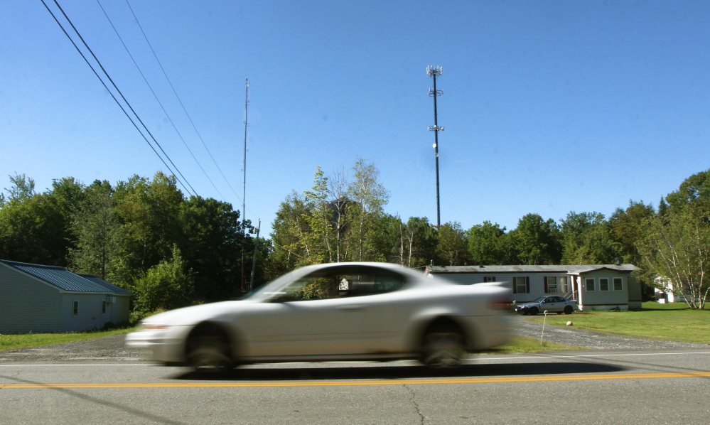 A radio transmission tower on High Street in Oakland, leased by both Oakland and Sidney, is at the center of a payment dispute between the two towns..