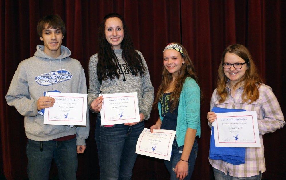 From left are Josiah Paradis, Bridget Wadleigh, Alyssa Michaud and Kayla Begin.