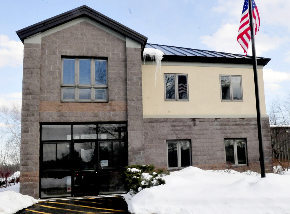 Waterville Sewerage District headquarters on Water Street. Crews from the agency spent the morning seeking out the source of a foul sewer odor in the city. It was ultimately blamed on a low pressure system.