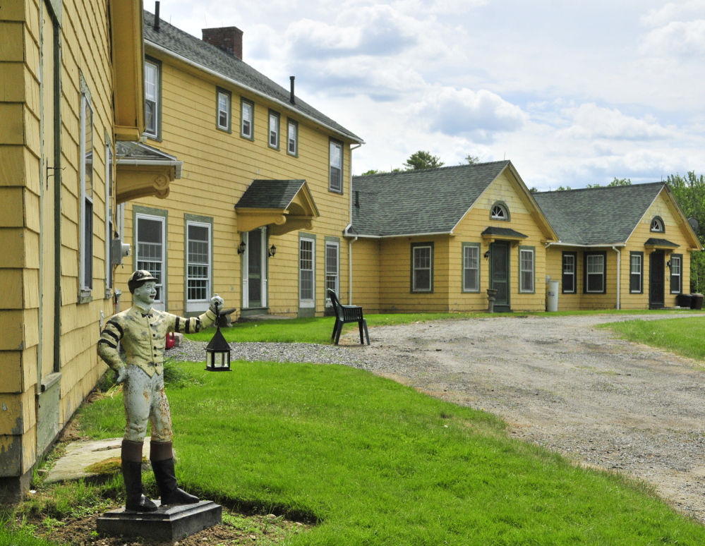 The back driveway at Maine Chance Farm is shown in this photo taken in June in Mount Vernon. The estate formerly owned by Elizabeth Arden was purchased Friday by the Travis Mills Foundation.