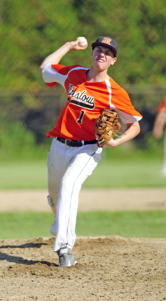 Winslow pitcher Jake Trask throws Thursday against Gardiner.