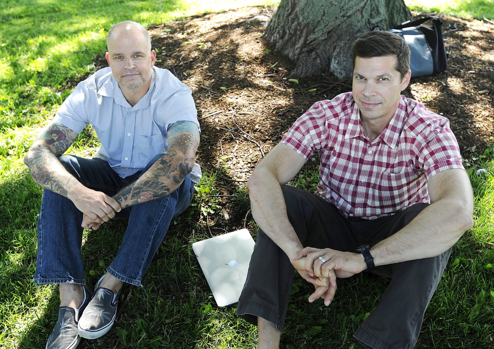 John Rooks, left, and Justin Jaffe are two of the principals in Rapport, which is providing software to smaller businesses for tracking their operational practices – what Rooks calls their “environmental and social health.”