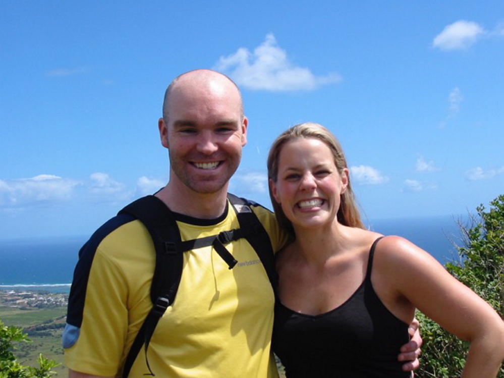 Tommy and Dewey Reen, shown on vacation in Hawaii, built a tiny house to reduce their environmental impact.