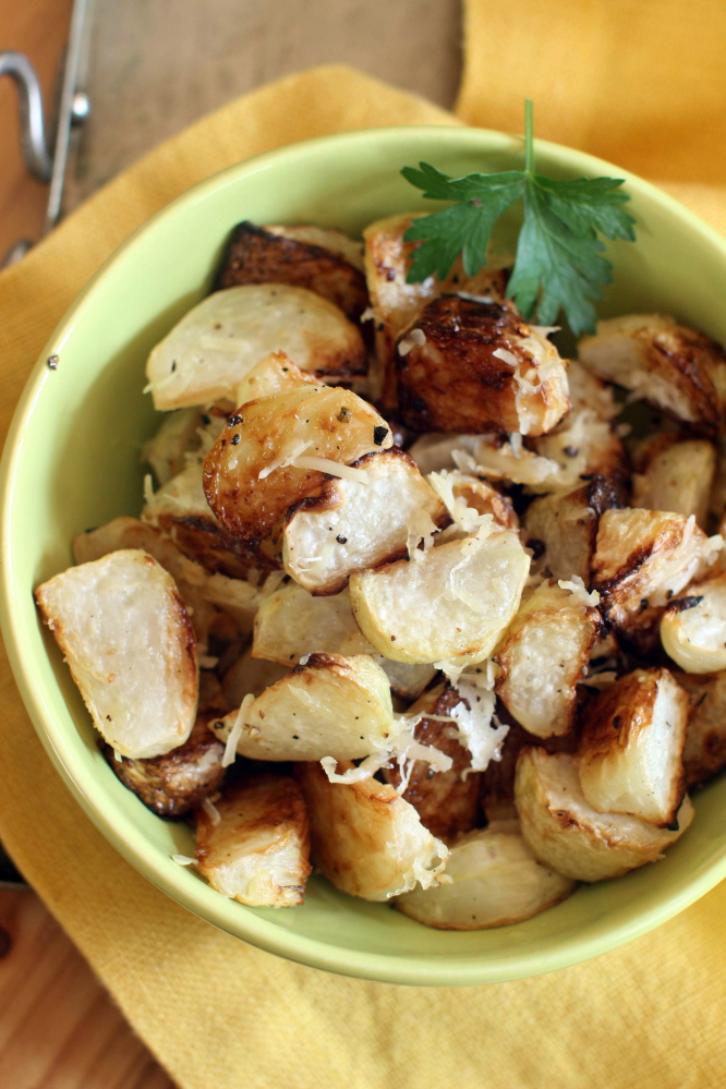 Kohlrabi with Parmesan.