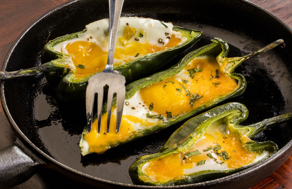 Eggs in pepper boats