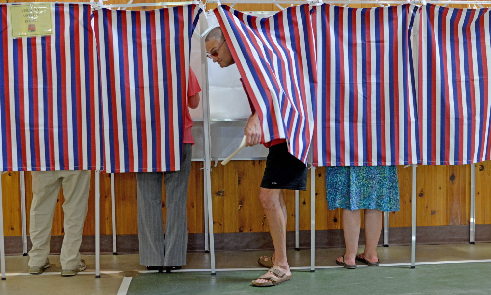 Regional School Unit 18 voters cast their ballots on the school budget last June in Belgrade. School officials intend to keep residents in the district informed early about this year’s budget process in hopes of keeping it from becoming as fractious as it has in recent years.