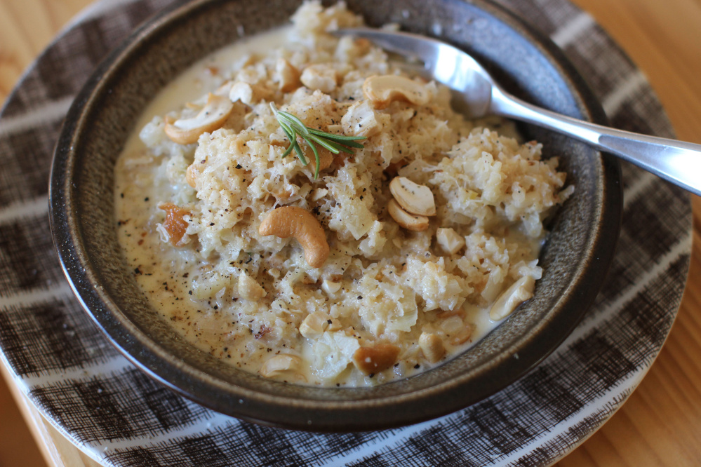 Parmesan cashew cauliflower risotto