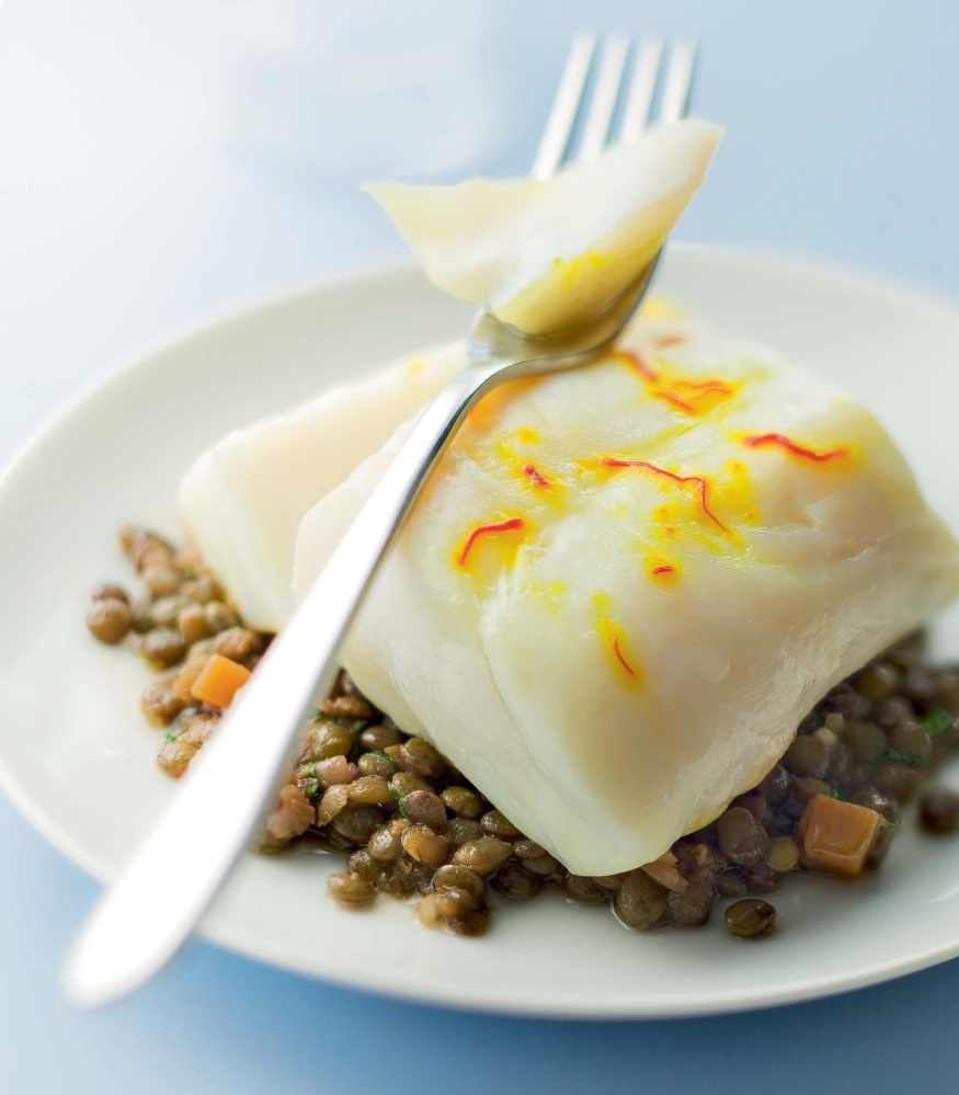 Sous-vide Cod with Lentils