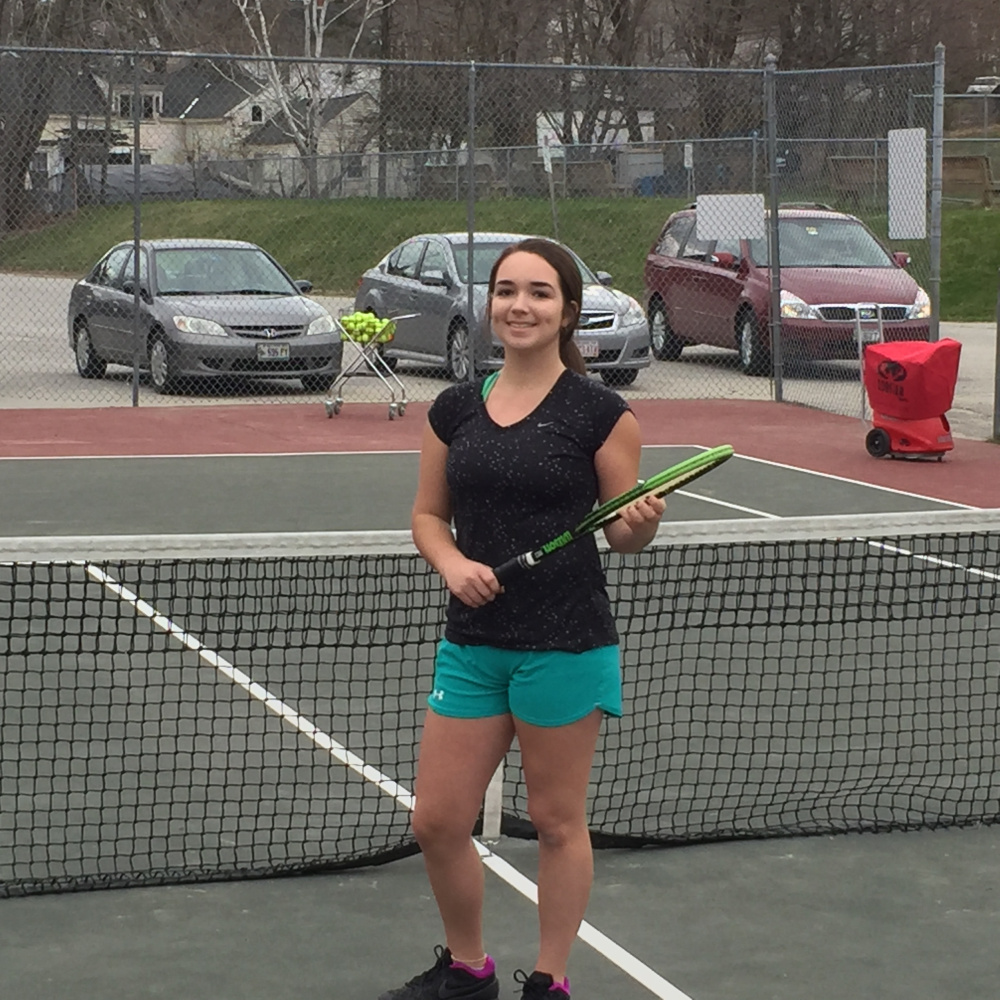 Megan Chamberland, a junior at Winthrop High School, made it to the round o 32 last season as a sophomore. Chamberland, the Ramblers' No. 1 singles player, hopes to go even further this year.