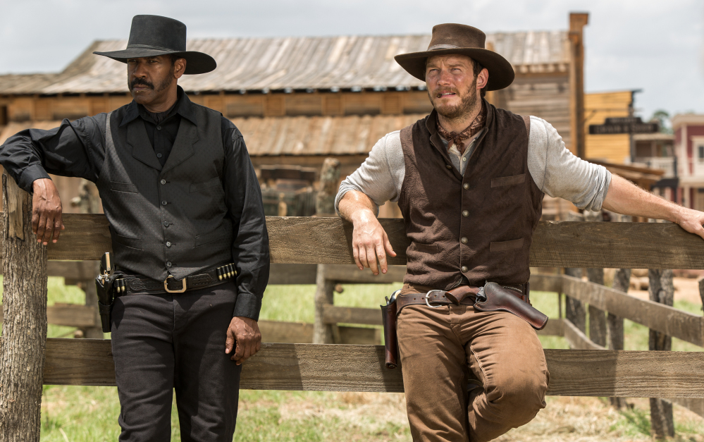 Denzel Washington and Chris Pratt star in "The Magnificent Seven," which enjoyed a $35 million weekend debut.