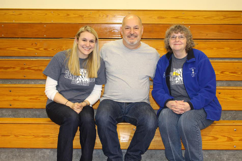 Erskine Academy held its Renaissance Assembly on Dec. 16 to honor their peers with Renaissance Awards. Faculty of the Trimester recipients from left are Katherine Hersom, Michael McQuarrie and Mary MacFarland.