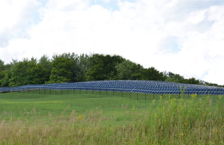 A simulation photo provided by Ranger Solar shows the location of a solar project underway in Vermont. The Yarmouth-based company is proposing new Maine solar projects in Fairfield and Clinton.