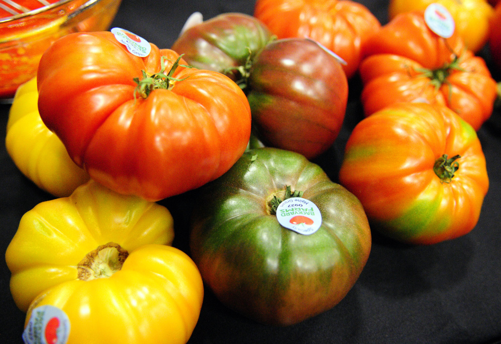 Tomatoes used in a cooking demonstration with Backyard Farms tomatoes during the 2017 Maine Agricultural Trades Show at the Augusta Civic Center.