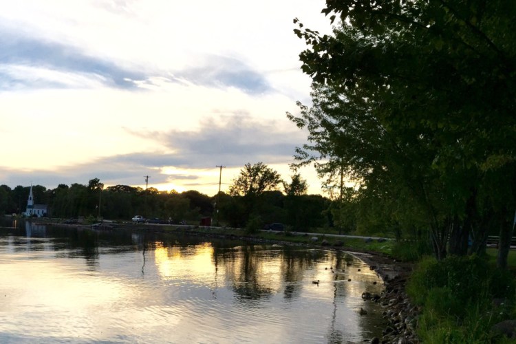 The causeway along the north end of China Lake.