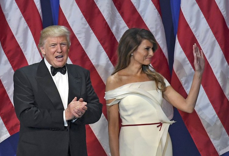 Melania Trump with her husband at the Salute to the Our Armed Services Ball on the night of his inauguration. Since becoming first lady, she has kept a low profile. 