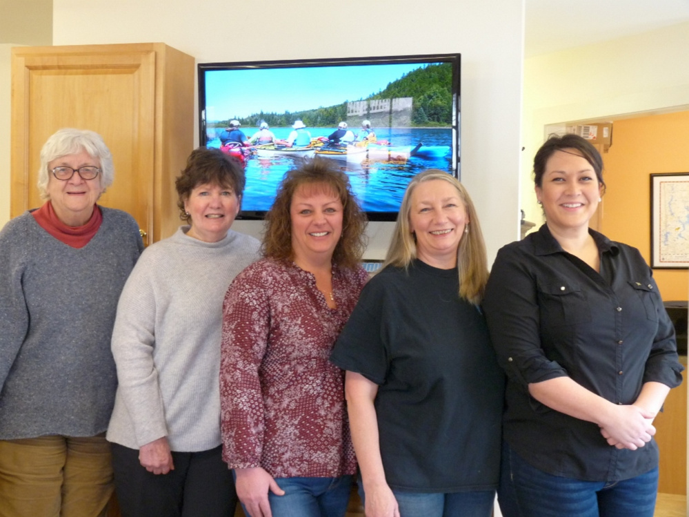 The Rangeley Lakes Chamber of Commerce held its annual meeting Jan. 26 at the Country Club Inn. Election results were announced. Officers include, from left are Joanne Dunlap, new chamber president; Margery Jamison, new vice president; Marsha Morton, secretary; Karen Seaman, treasurer; and Meagan Vryhof, member-at-large.