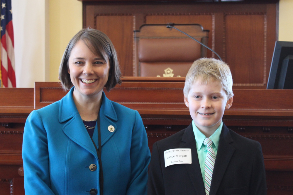 Sen. Shenna Bellows, D-Manchester, left, and Lance Morgan.