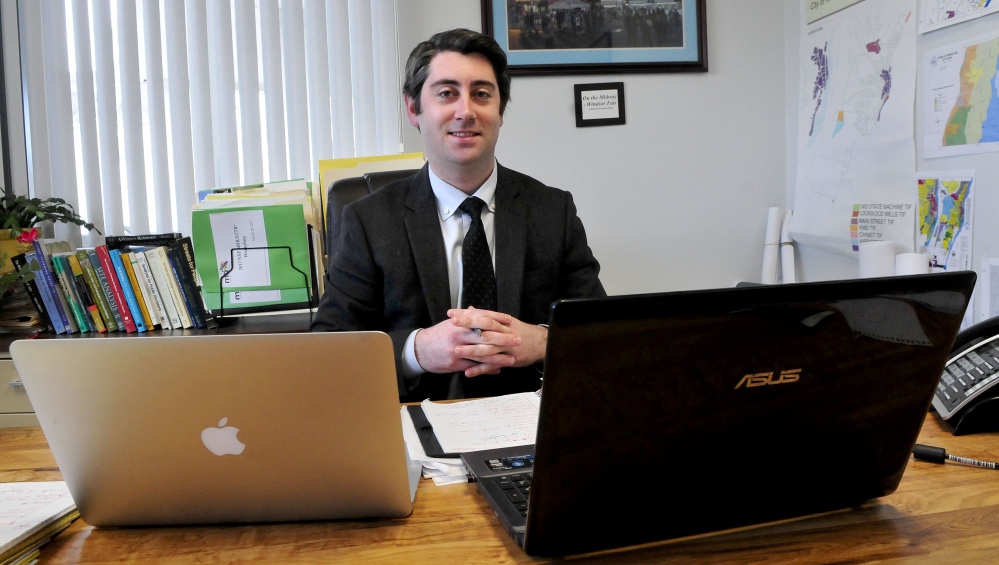 Garvan Donegan, shown earlier this week in his last week in his Waterville office, is an economic development specialist for the Central Maine Growth Council. Donegan said a trail loop system and bridge will be built in Fairfield that will be funded partly by a federal grant of more than $30,000.