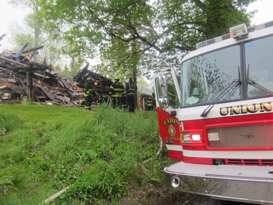 Ruins of the fire in Union that claimed the life of 80-year-old Lawrence Dries.