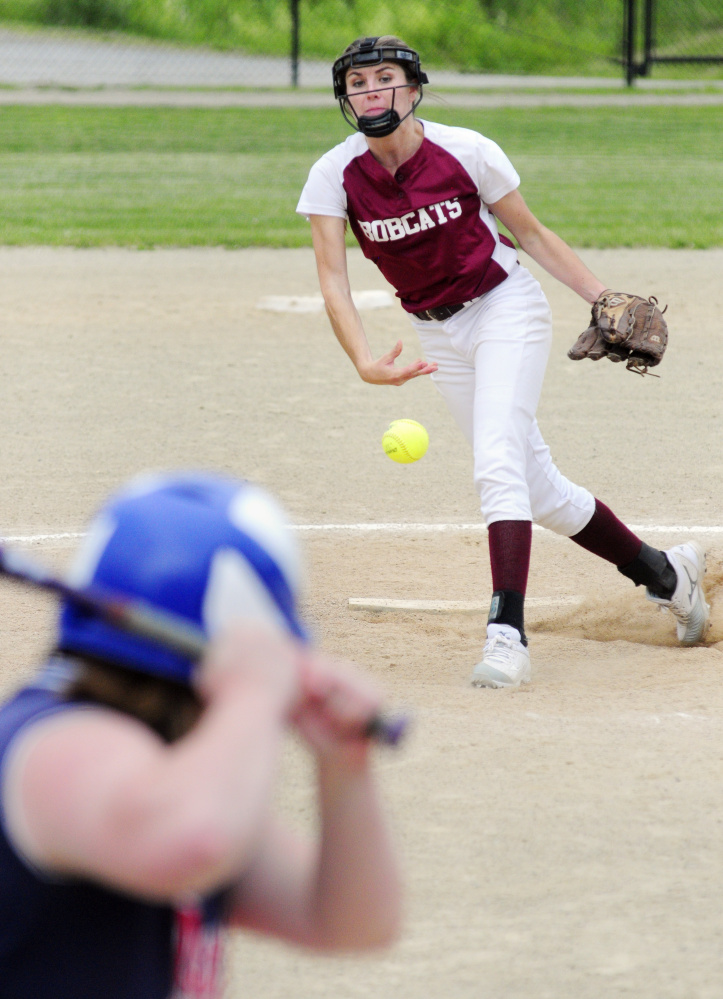 Richmond pitcher Meranda Martin throws during the Class C/D senior all star game Thursday in Augusta.