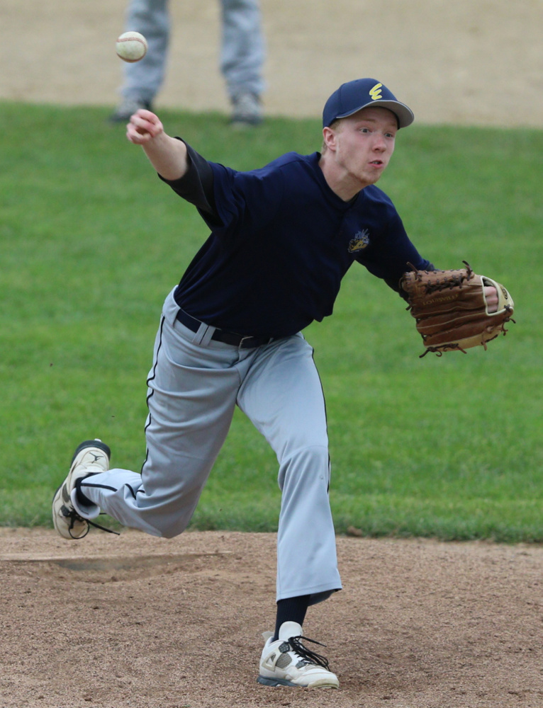 Augusta pitcher Dean Jackman throws against Gardiner during an American Legion baseball game Thursday in Augusta.